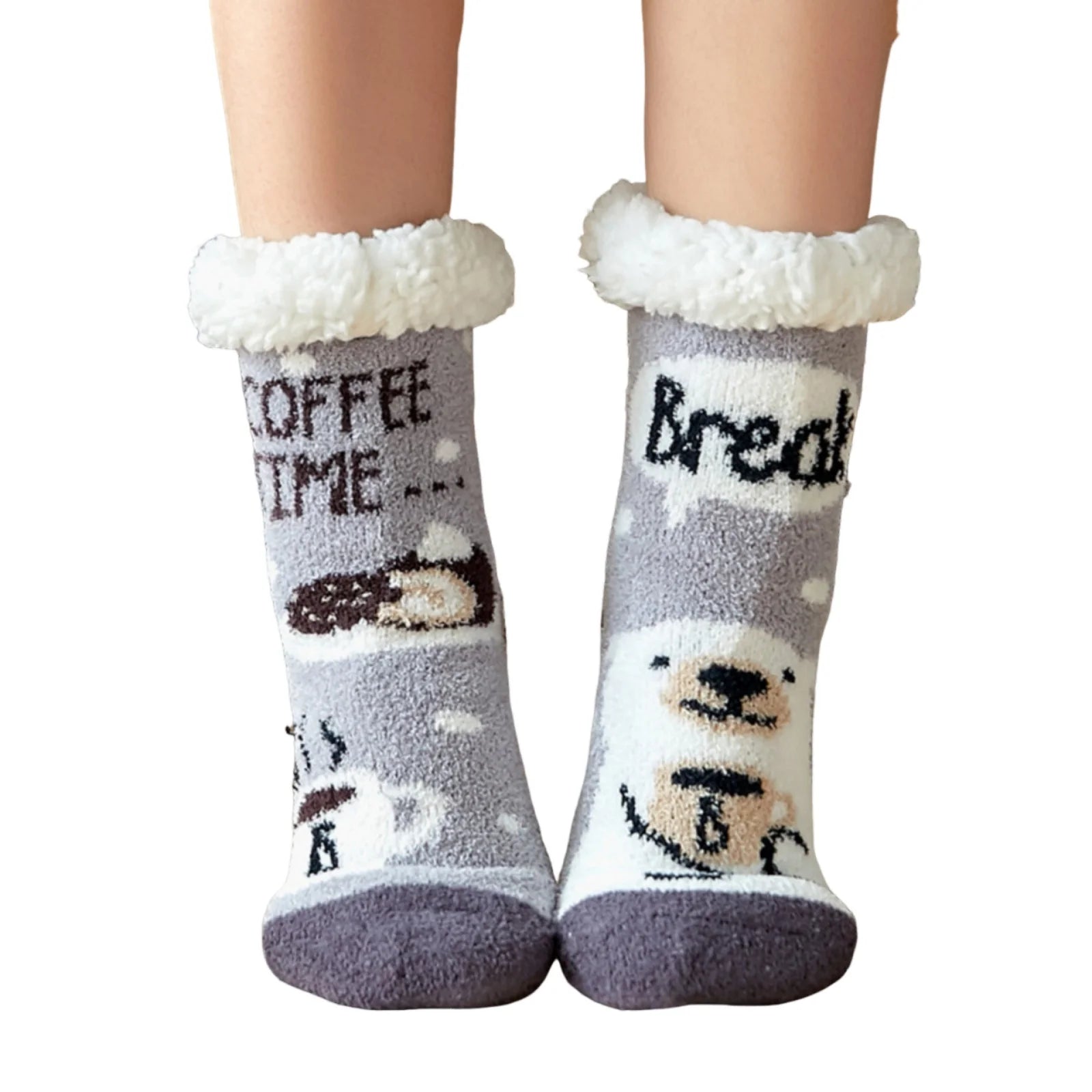 Christmas Fuzzy Slipper Socks Womens Floor Sock Soft Female Shoes Home Indoor Christmas gifts Silicone Non-slip Slipper Socks