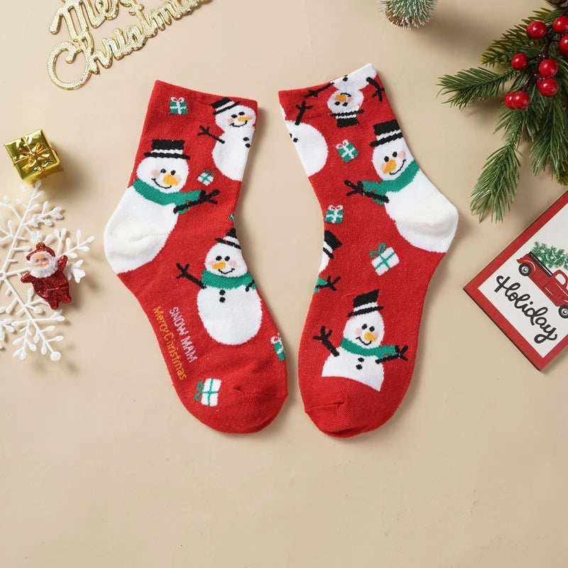 Christmas Socks Cotton Comfortable Fashoin Breathable Middle Tube Sock Casual Funny Warm Gift Hosiery