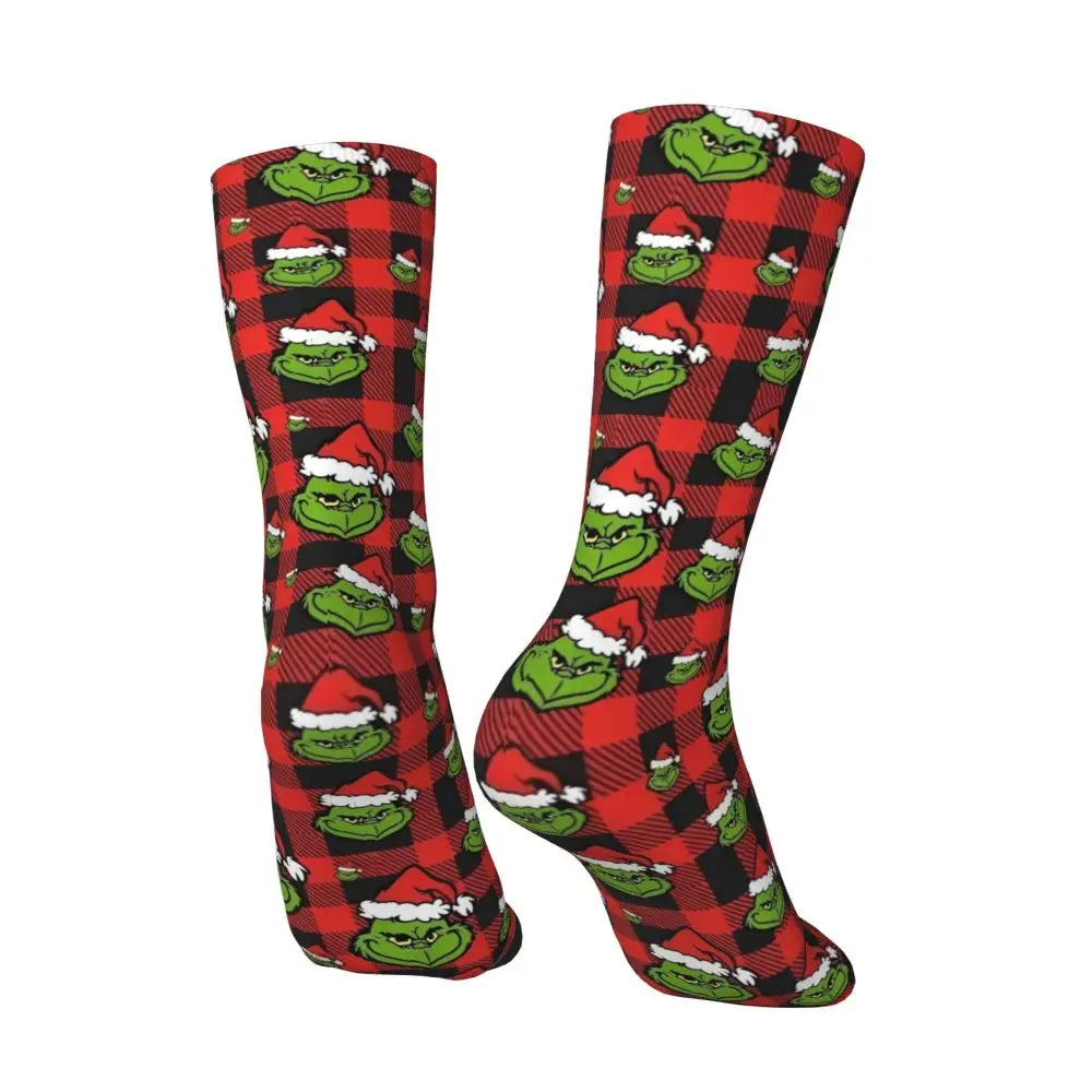 Cartoon Grinchh Xmas Socks Men's Women's Funny Happy Christmas Socks Hip Hop Spring Summer Autumn Winter Socks Gift