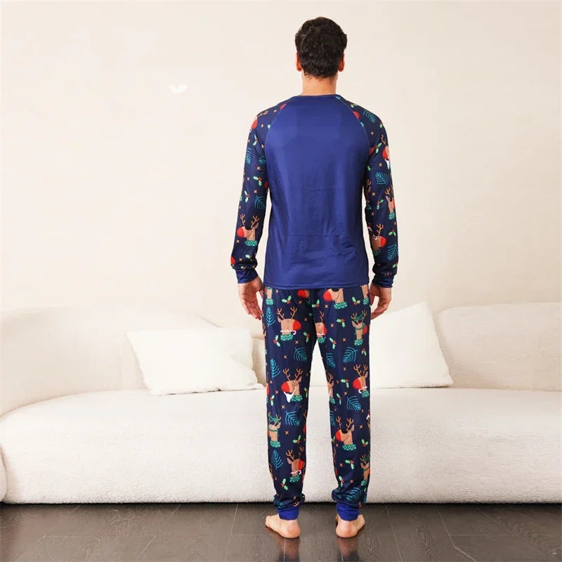 Family Matching Pajamas Set Winter Casual Loose Cartoon Printed Sleepwear Christmas Pajamas Family Look