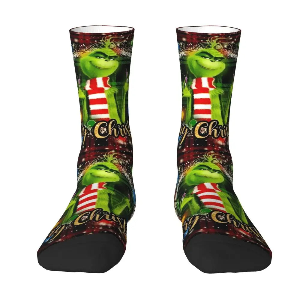 Cartoon Grinchh Xmas Socks Men's Women's Funny Happy Christmas Socks Hip Hop Spring Summer Autumn Winter Socks Gift