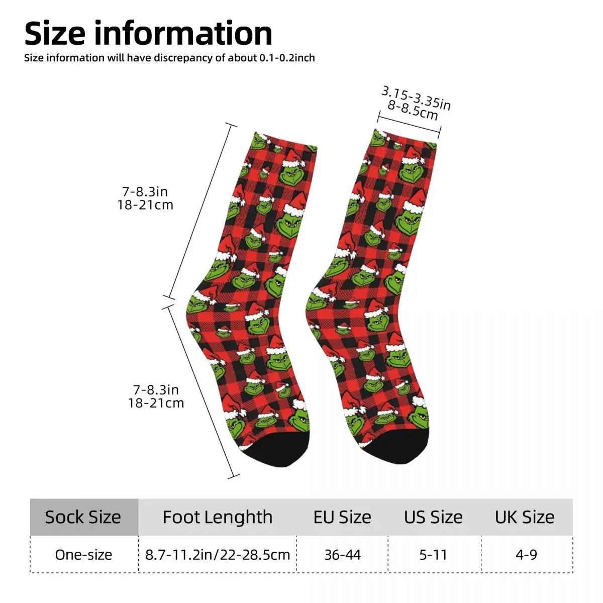 Cartoon Grinchh Xmas Socks Men's Women's Funny Happy Christmas Socks Hip Hop Spring Summer Autumn Winter Socks Gift