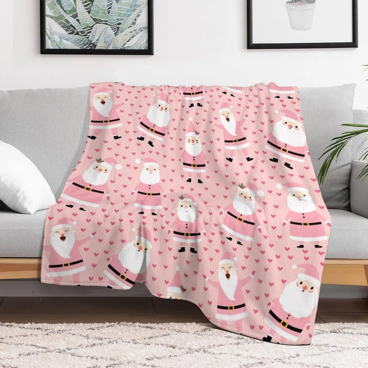 Christmas Blanket Soft Warm Candy Cane Lightweight Flannel Plush Fuzzy Blankets Gift for Women Kids Boys Teens