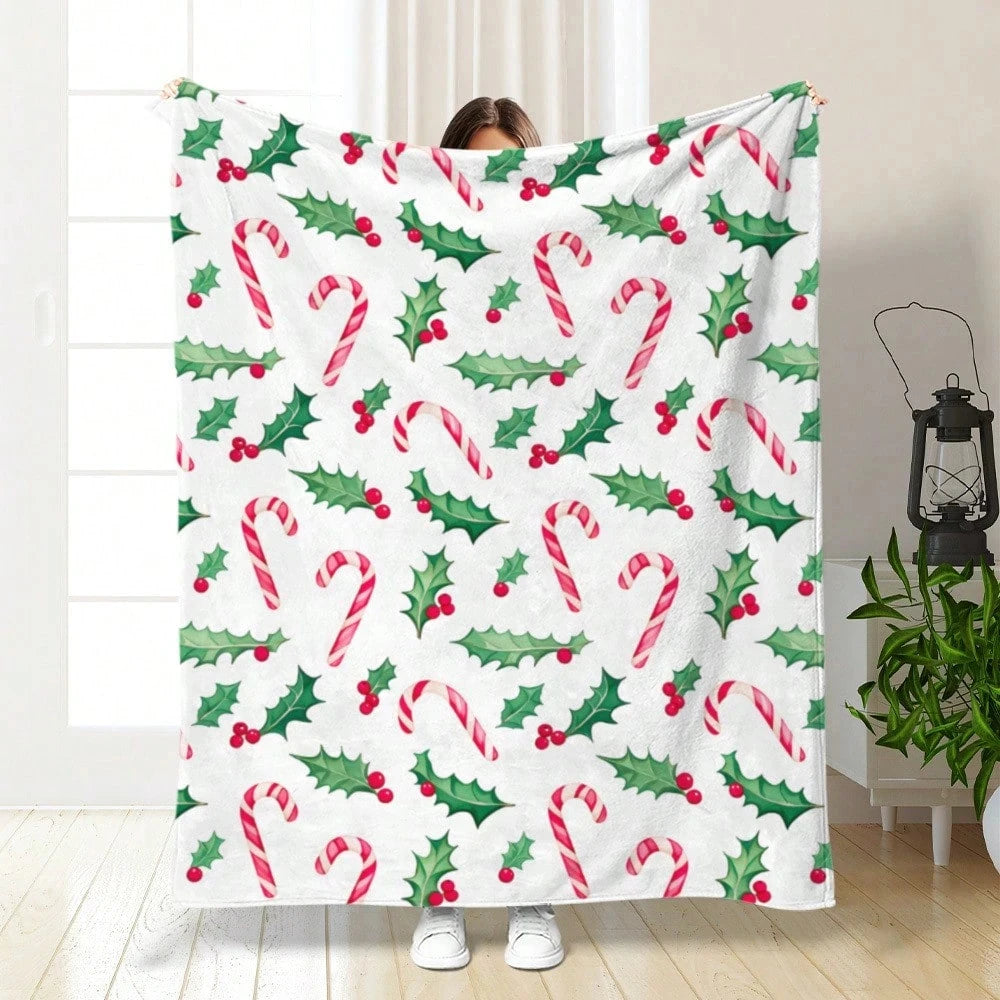 Christmas cartoon theme blanket super soft flannel printed blanket birthday gift family wedding Christmas commemorative blanket
