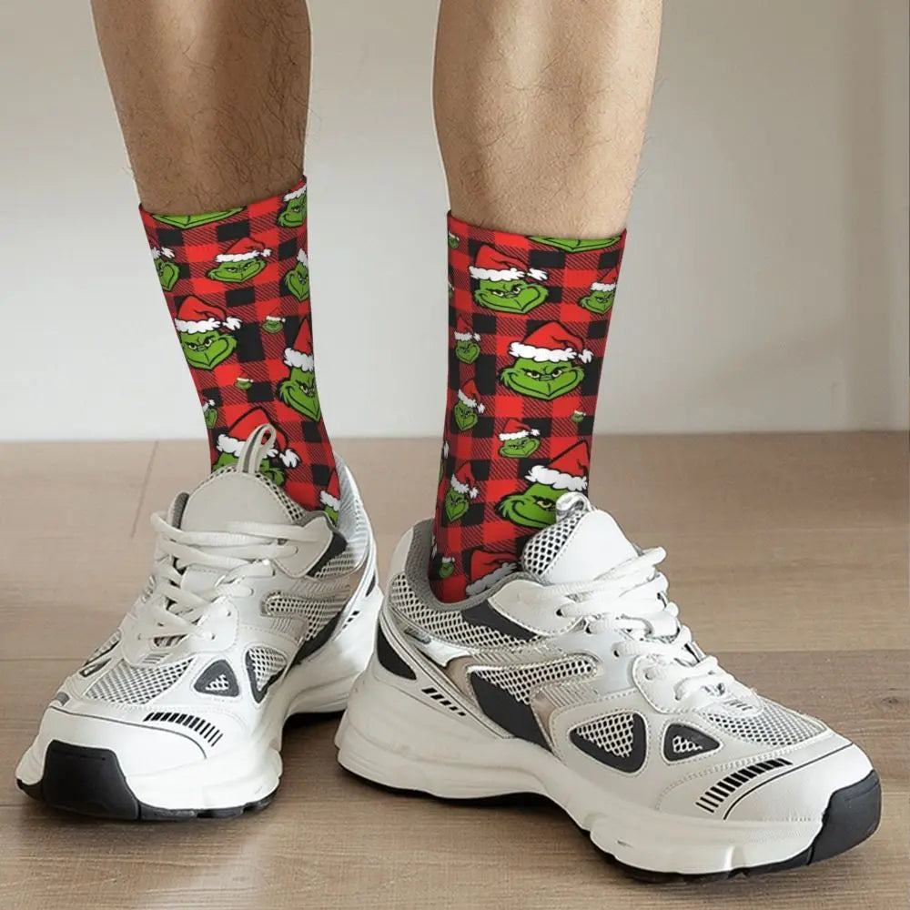 Cartoon Grinchh Xmas Socks Men's Women's Funny Happy Christmas Socks Hip Hop Spring Summer Autumn Winter Socks Gift