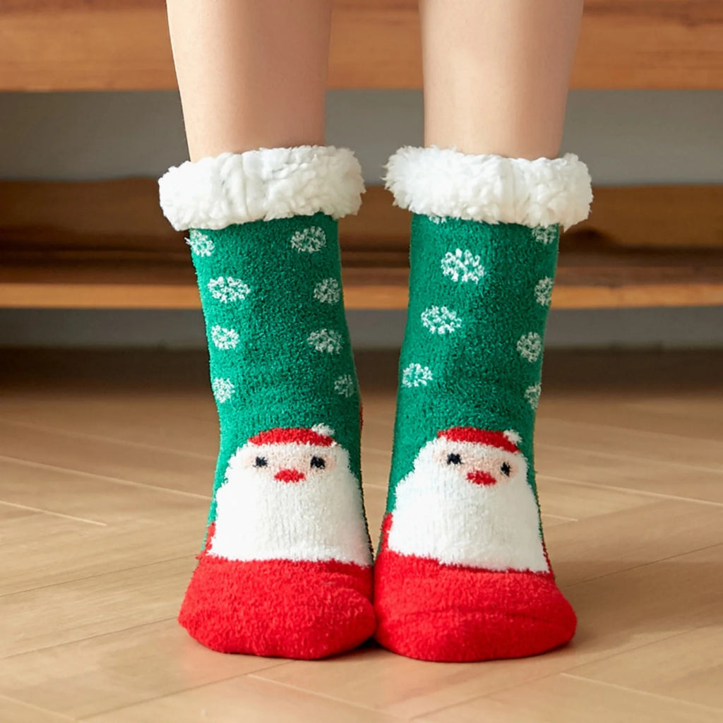 Christmas Fuzzy Slipper Socks Womens Floor Sock Soft Female Shoes Home Indoor Christmas gifts Silicone Non-slip Slipper Socks