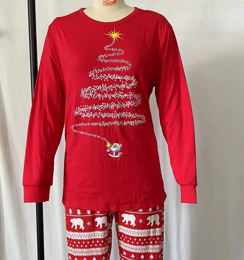Family Matching Outfits Red Christmas Pajamas Sets Father Mother Daughter And Son Pajamas Family Children Clothing
