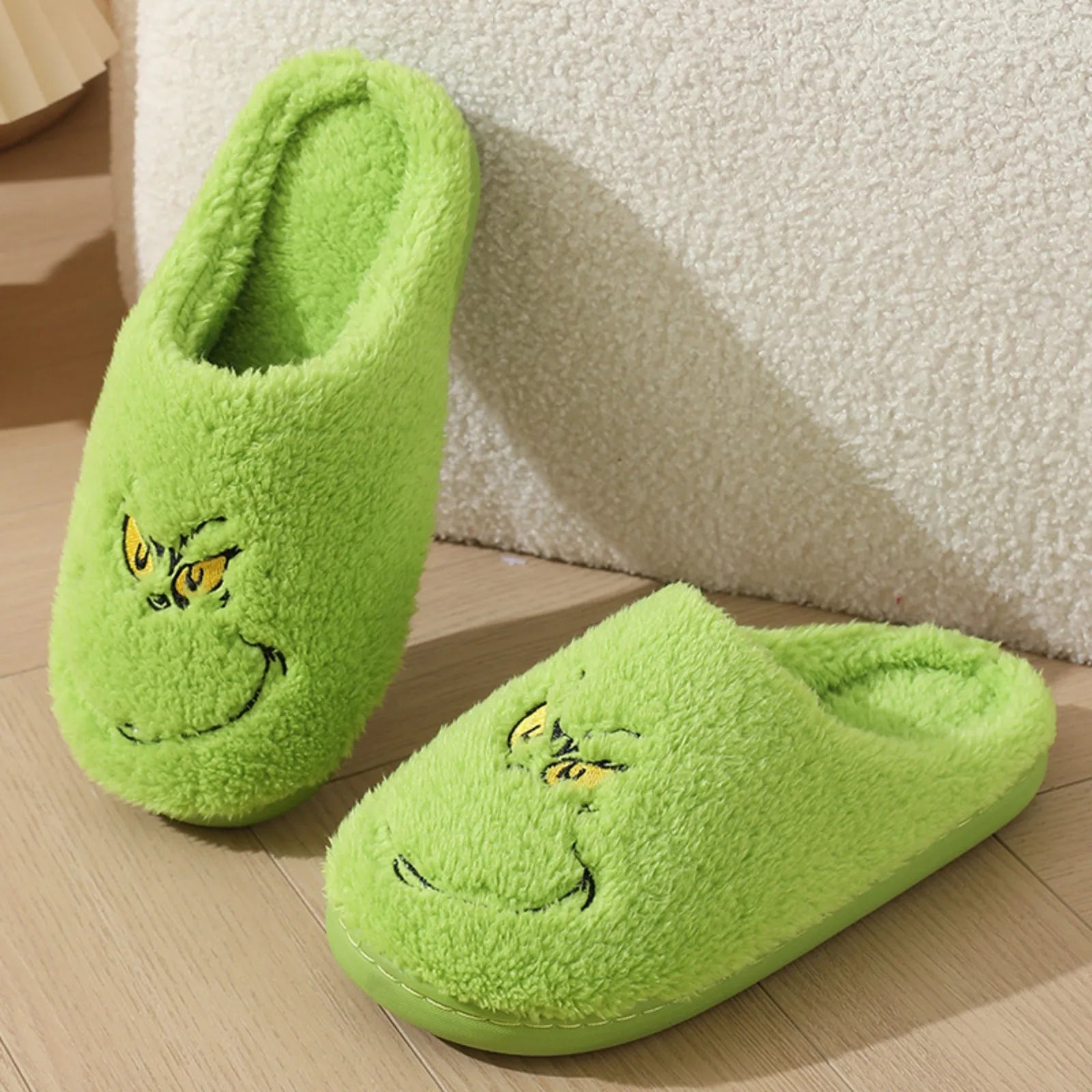 Christmas Couple Cotton Slippers - Warm Non-Slip Winter Indoor Shoes with Soft Sole for Festive Gift Giving & Home Decoraton