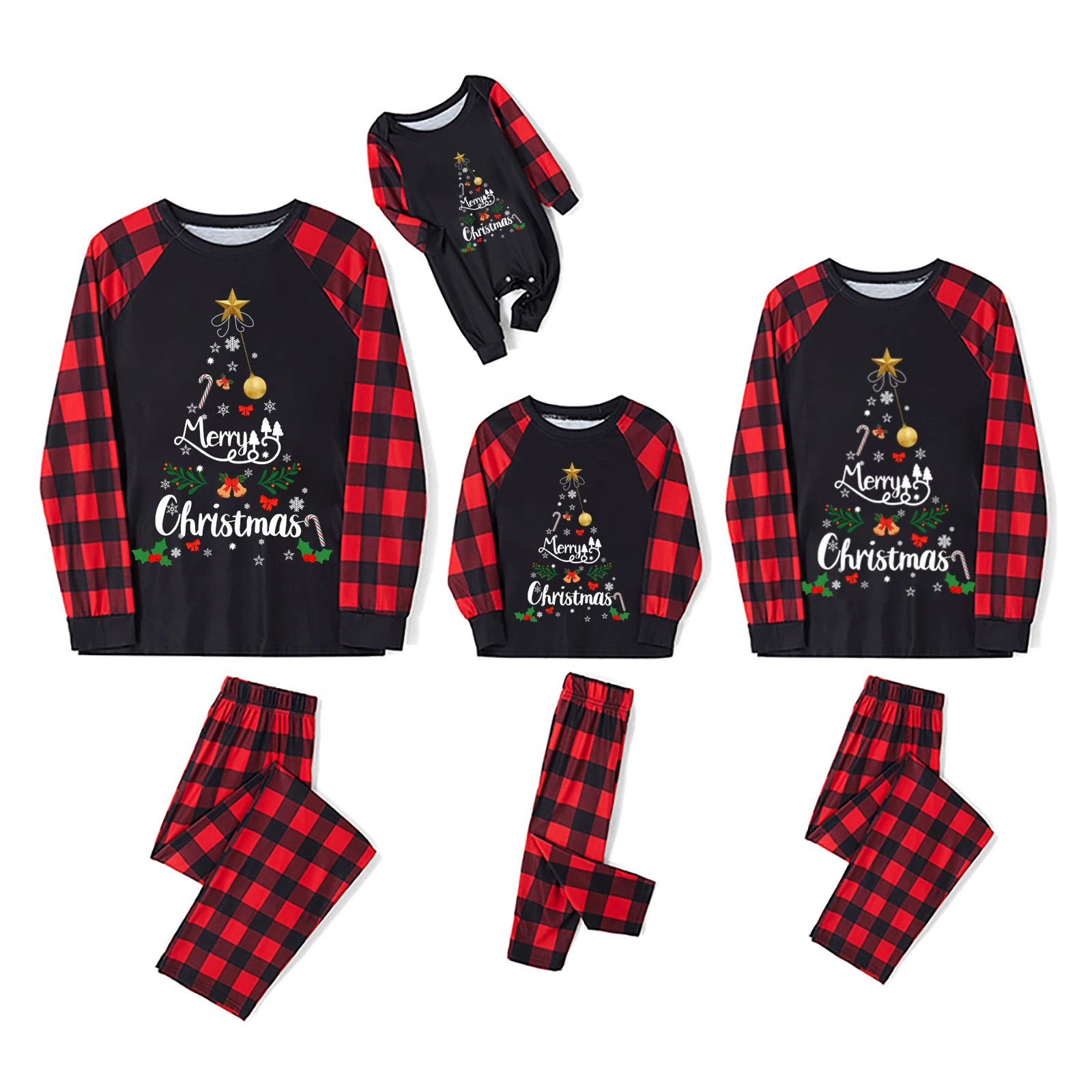 Fashion Christmas Pajamas for Family Xmas Pajamas Family Christmas Pjs Matching Sets Holiday Nightwear Jammies