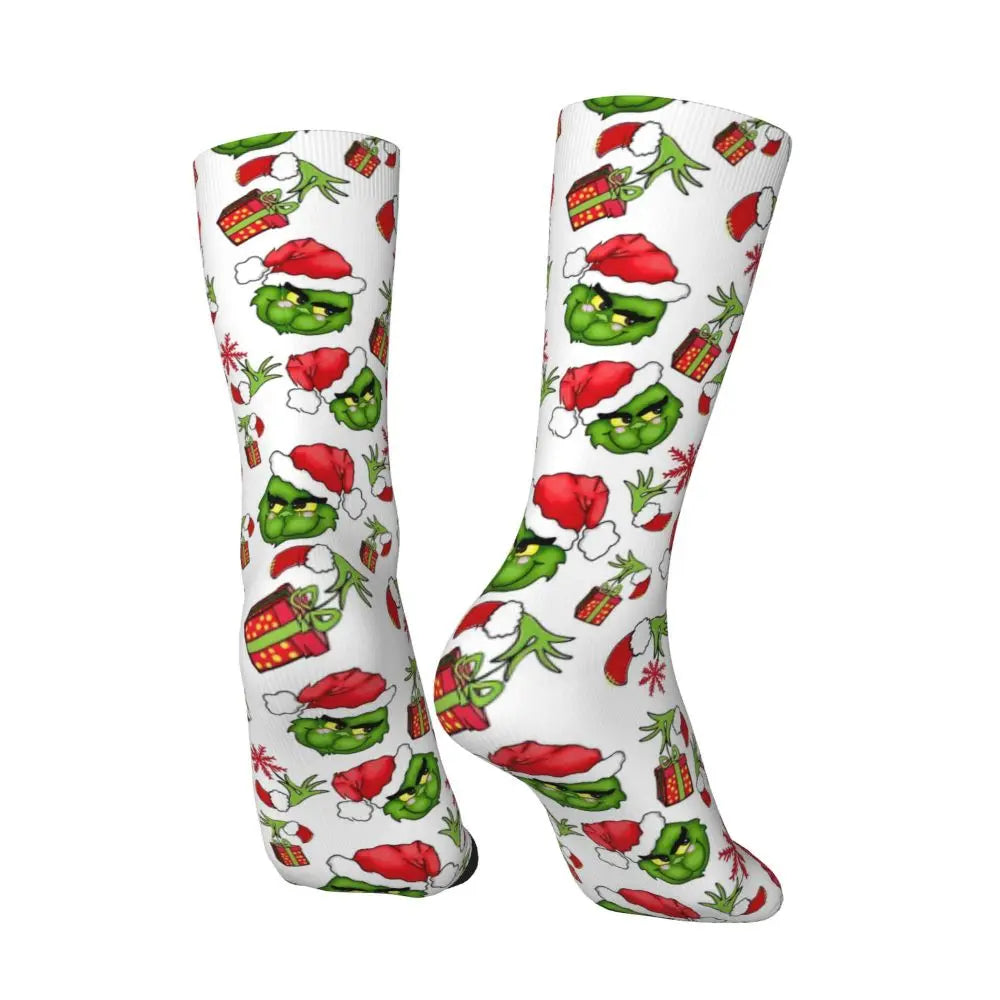 Cartoon Grinchh Xmas Socks Men's Women's Funny Happy Christmas Socks Hip Hop Spring Summer Autumn Winter Socks Gift