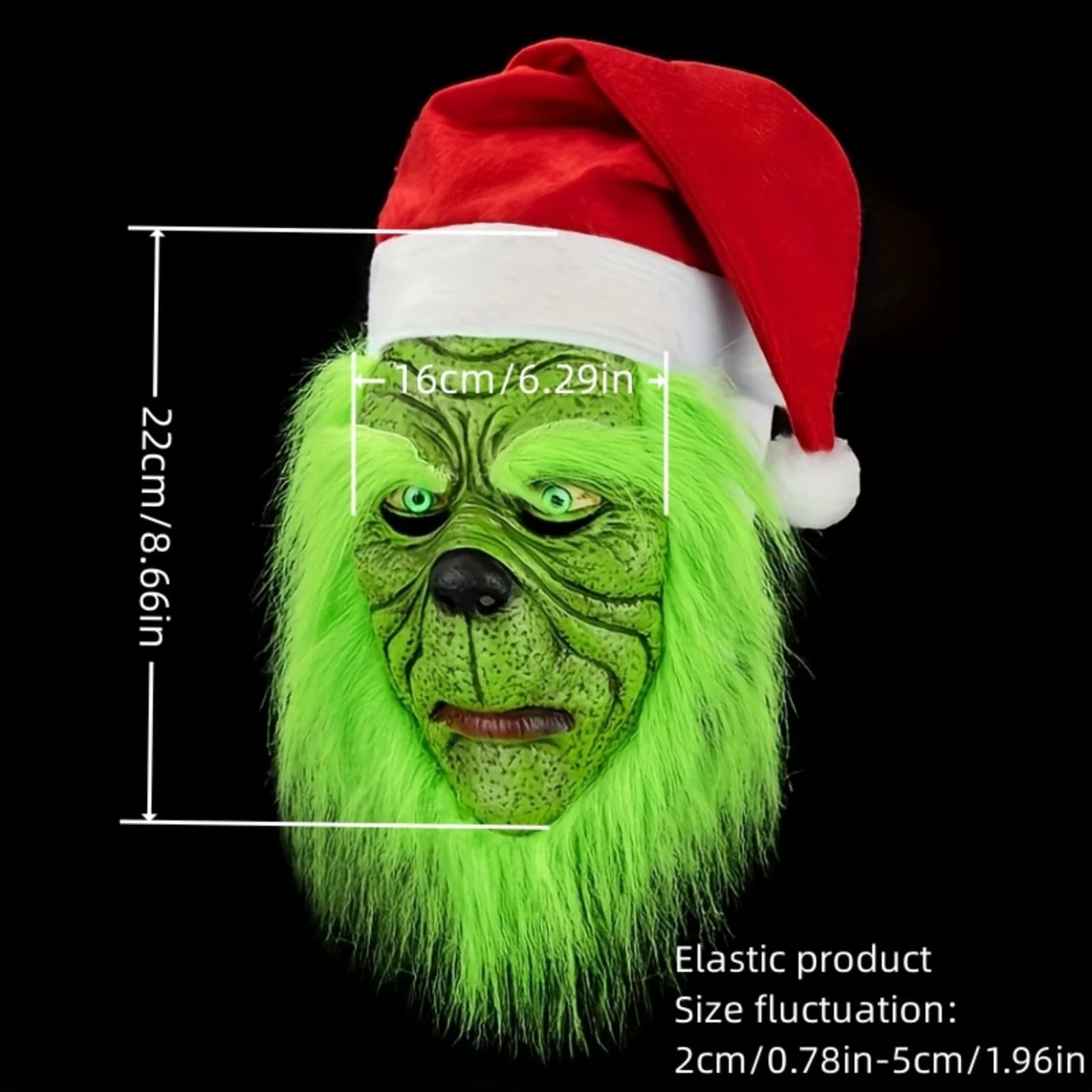 Hot Grinch Mask with Unique Hairstyle, Natural Latex Hand-painted, Realistic Details, Exquisite Craftsmanship, Perfect for Prank