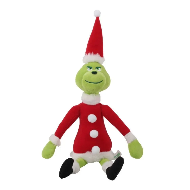 Grinch Christmas Plush Toy - Soft Stuffed Doll for Kids Kawaii Room Decor Gift for Boys Girls Holiday Party Favors