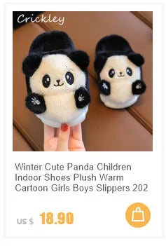 Santa Christmas Children Slippers Winter Cartoon Non Slip Boys Girls Slippers Plush Warm Soft Bottom Kids Mum Home Shoes