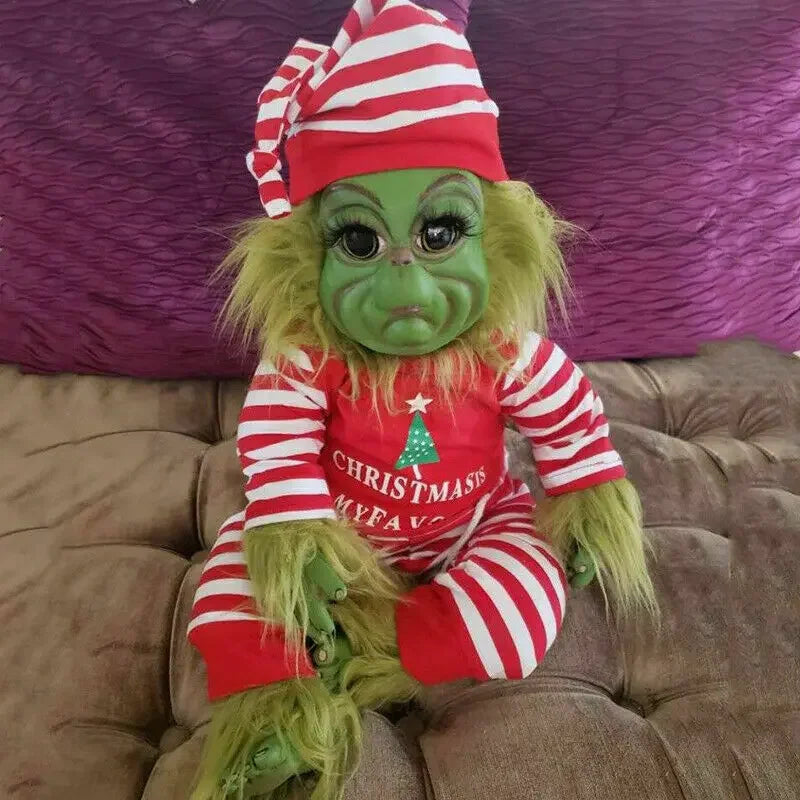 Christmas Grinch Dolls Cute Stuffed Plush Toy Room Decor Desktop Ornament Creative Adorable Holiday Decor Children Gift