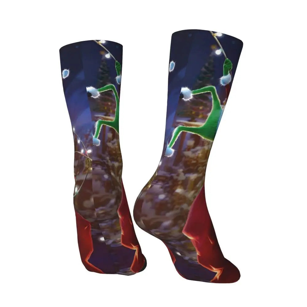 Cartoon Grinchh Xmas Socks Men's Women's Funny Happy Christmas Socks Hip Hop Spring Summer Autumn Winter Socks Gift