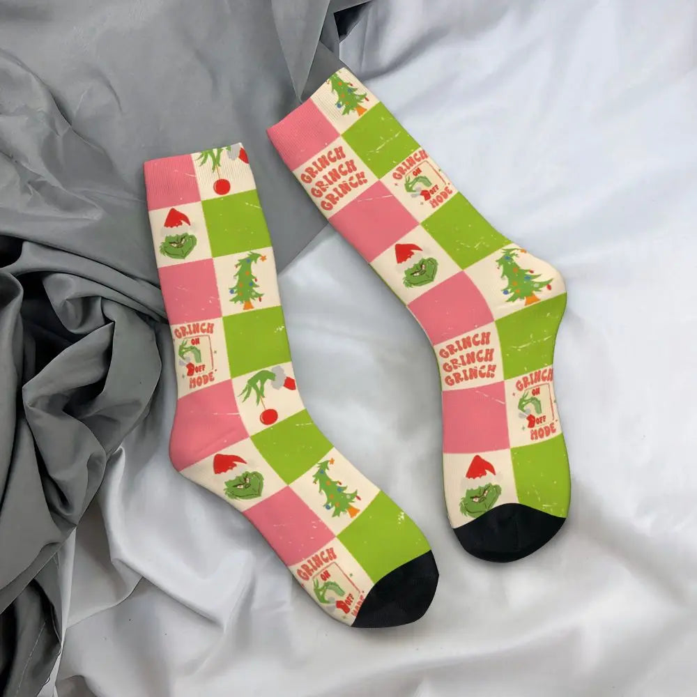Cartoon Grinchh Xmas Socks Men's Women's Funny Happy Christmas Socks Hip Hop Spring Summer Autumn Winter Socks Gift