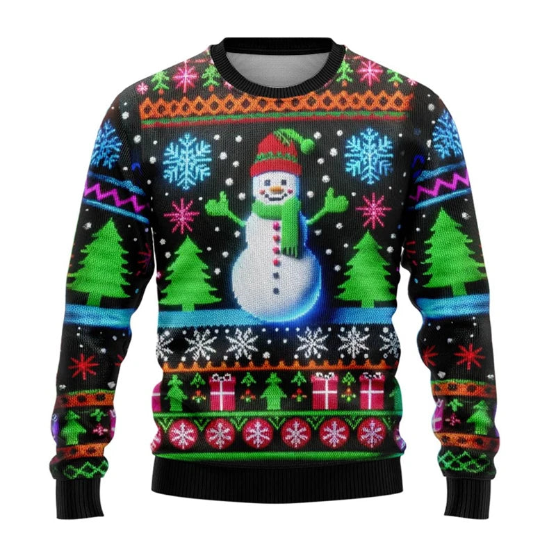 Christmas Ugly Sweater with Snowman Christmas Tree Gift Print Fashion Holiday Party Street Gorgeous Fashion Daily Wear