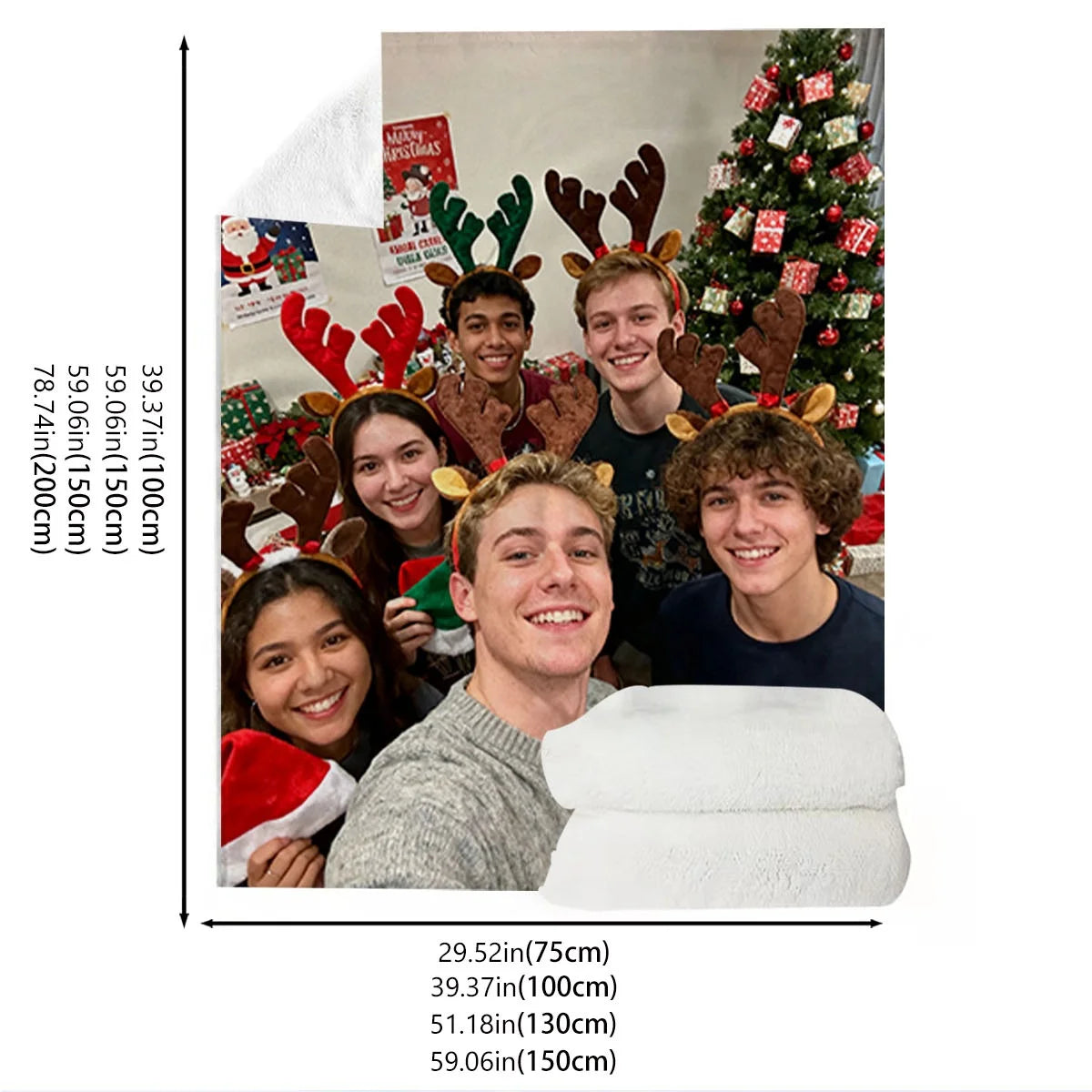 Christmas Custom DIY Personalized Photo Blanket for Your Loved One - Flannel Blanket Product - Custom Warm Photo, Soft and Warm, Suitable for Sofa, Bed, Office, Car and Outdoor Travel - All-Season Gift for Men and Women