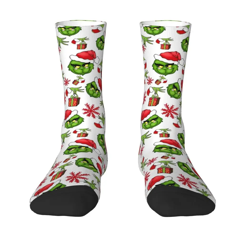 Cartoon Grinchh Xmas Socks Men's Women's Funny Happy Christmas Socks Hip Hop Spring Summer Autumn Winter Socks Gift