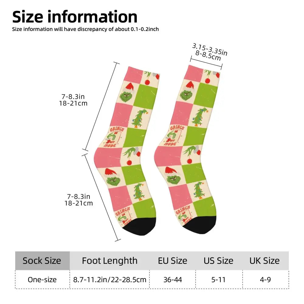 Cartoon Grinchh Xmas Socks Men's Women's Funny Happy Christmas Socks Hip Hop Spring Summer Autumn Winter Socks Gift