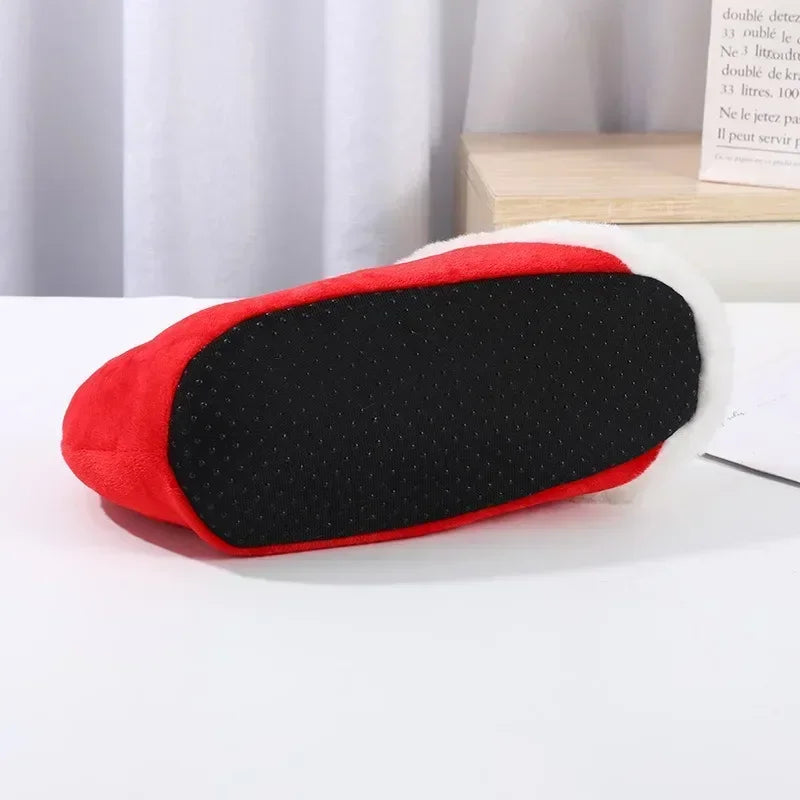 Christmas Santa Claus Slippers Non-Slip Cozy Toe Cover Soft Cotton Adult Party Holiday Decor Festive Gift Fun Xmas Accessories