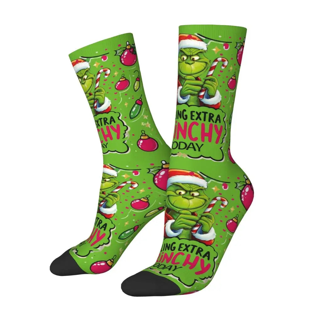 Cartoon Grinchh Xmas Socks Men's Women's Funny Happy Christmas Socks Hip Hop Spring Summer Autumn Winter Socks Gift