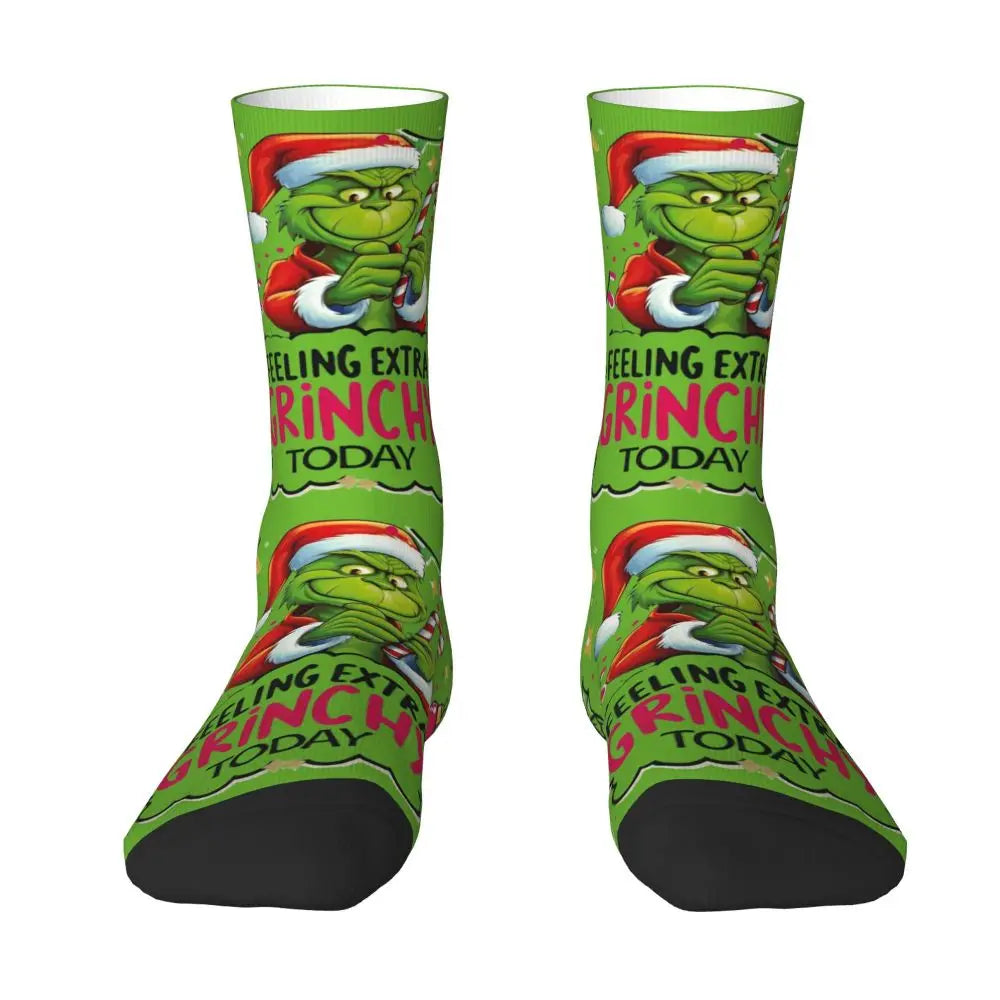 Cartoon Grinchh Xmas Socks Men's Women's Funny Happy Christmas Socks Hip Hop Spring Summer Autumn Winter Socks Gift