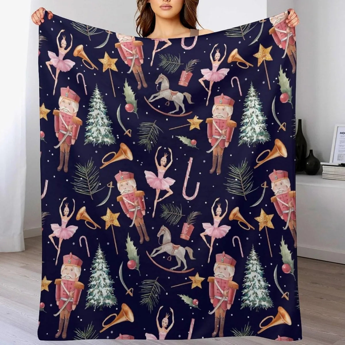 Christmas Blanket Soft Warm Candy Cane Lightweight Flannel Plush Fuzzy Blankets Gift for Women Kids Boys Teens