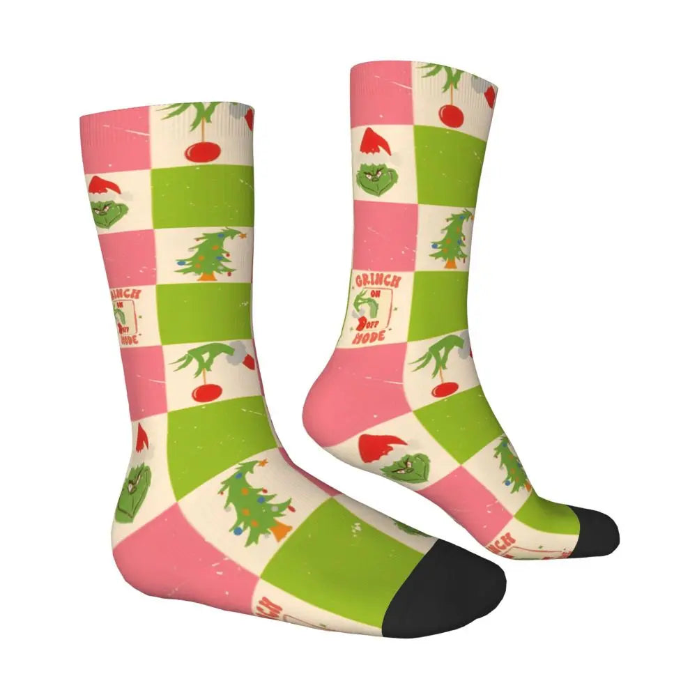 Cartoon Grinchh Xmas Socks Men's Women's Funny Happy Christmas Socks Hip Hop Spring Summer Autumn Winter Socks Gift