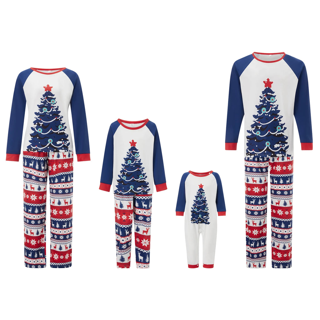 Family Christmas Pajamas Matching Sets Christmas Tree Pattern Christmas Family Matching Outfits Nightwears